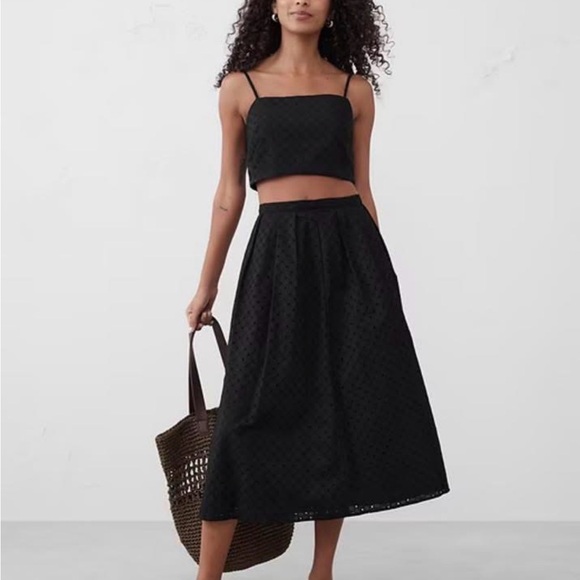 Banana Republic Factory Dresses & Skirts - SET: Black Eyelet Midi Skirt and Matching Top